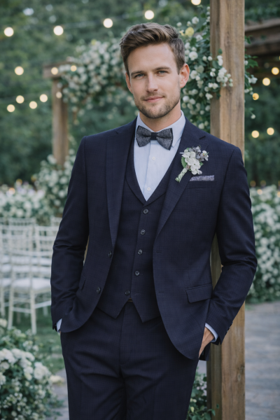 vestito sposo moderno con gilet coordinato