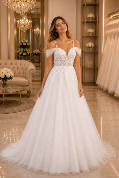 abito-da-sposa-principessa-tulle-pizzo-spalline-pendenti-frontale