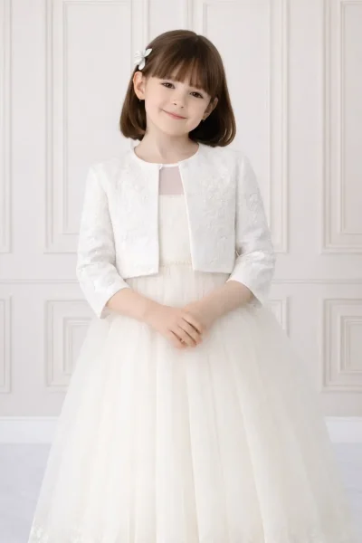 giacca bianca comunione bambina