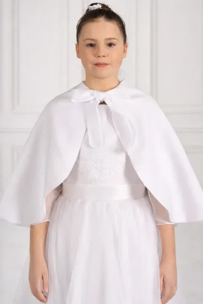 Mantellina Bianca Bambina per Comunione e Cerimonia
