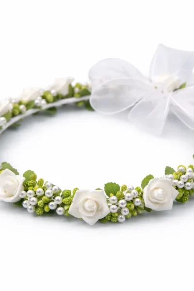 ghirlanda bambina perle e fiori
