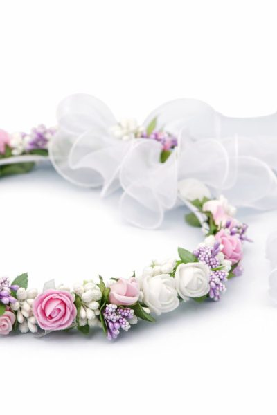 ghirlanda lilla e rosa bambina