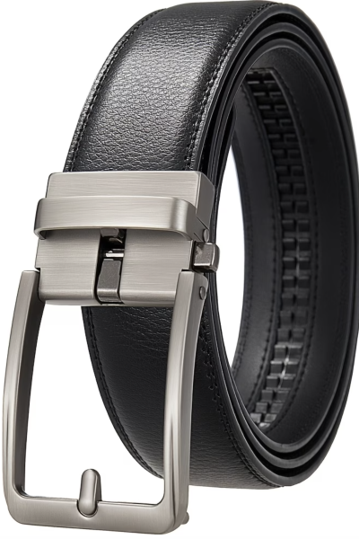 cintura uomo pelle nera elegante con fibbia automatica