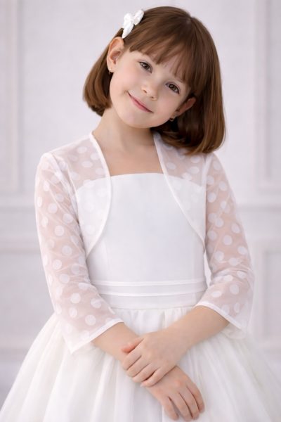 coprispalle bambina cerimonia tulle a pois elegante comunione