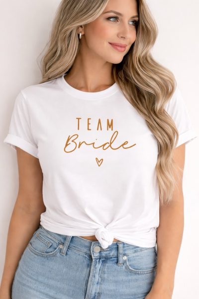 maglietta team bride bianca donna addio al nubilato bridal party