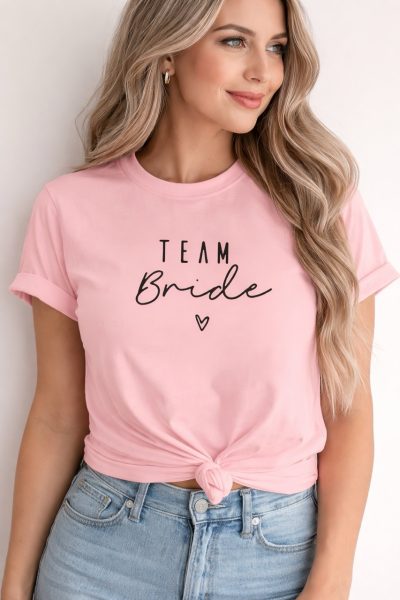 maglietta team bride rosa donna addio al nubilato t-shirt bridal party