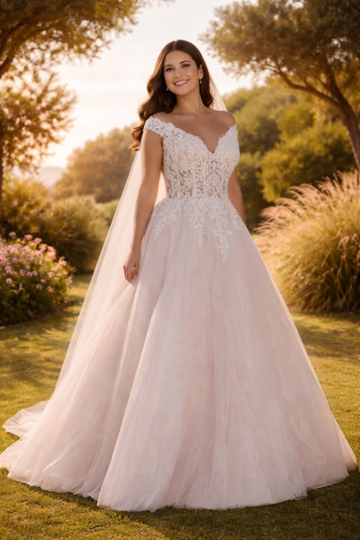 abito da sposa in pizzo ricamato