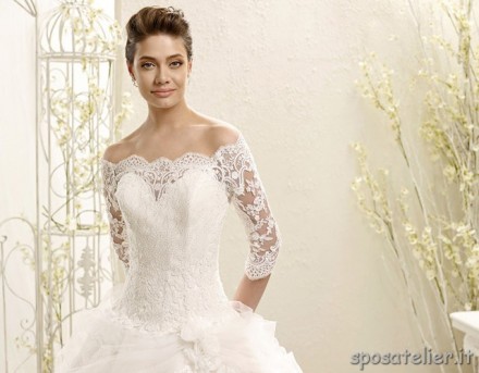 elsa- abito da sposa a principessa con gonna vaporosa e corpetto in pizzo