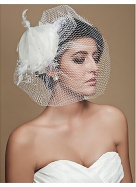 Veletta da Sposa online a rete con fiore in raso Elegante