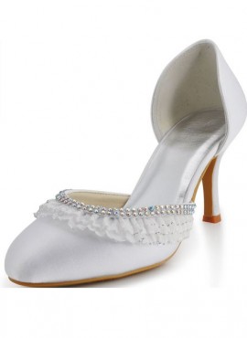 Scarpe Sposa Aperte Lateralmente con Merletto