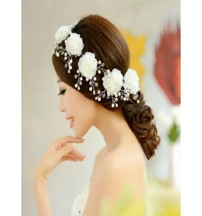 Photo color Alloy Imitation pearl Wedding Bridal Headpiece